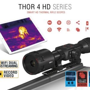 ATN ThOR 4 HD Thermal Rifle Scope 1-10x, 640×480 with HD Video Recording, Wi-Fi, GPS, Smooth Zoom, Smartphone Control via iOS or Android app Matte