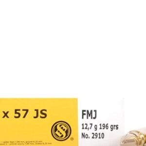 Sellier & Bellot Ammunition 8x57mm JS Mauser (8mm Mauser) 196 Grain Full Metal Jacket  1000 rounds