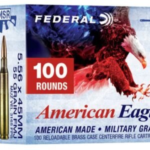 Federal American Eagle Ammunition 5.56x45mm NATO 55 Grain XM193 Full Metal Jacket  500 rounds