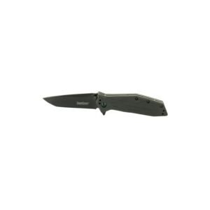 Kershaw Brawler Folding Knife – 3.25″ Plain Black Tanto Blade