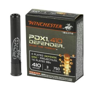 Winchester PDX1 Defender .410 Bore 3″ 4 Plated Defense Disks w/16 Plated 1/3 oz BB Shot 10/Box