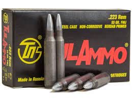TulAmmo Ammunition 223 Remington 55 Grain Full Metal Jacket (Bi-Metal) Steel Case