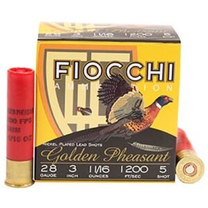 Fiocchi Golden Pheasant 28 Gauge 5 Shot 25rd Ammo